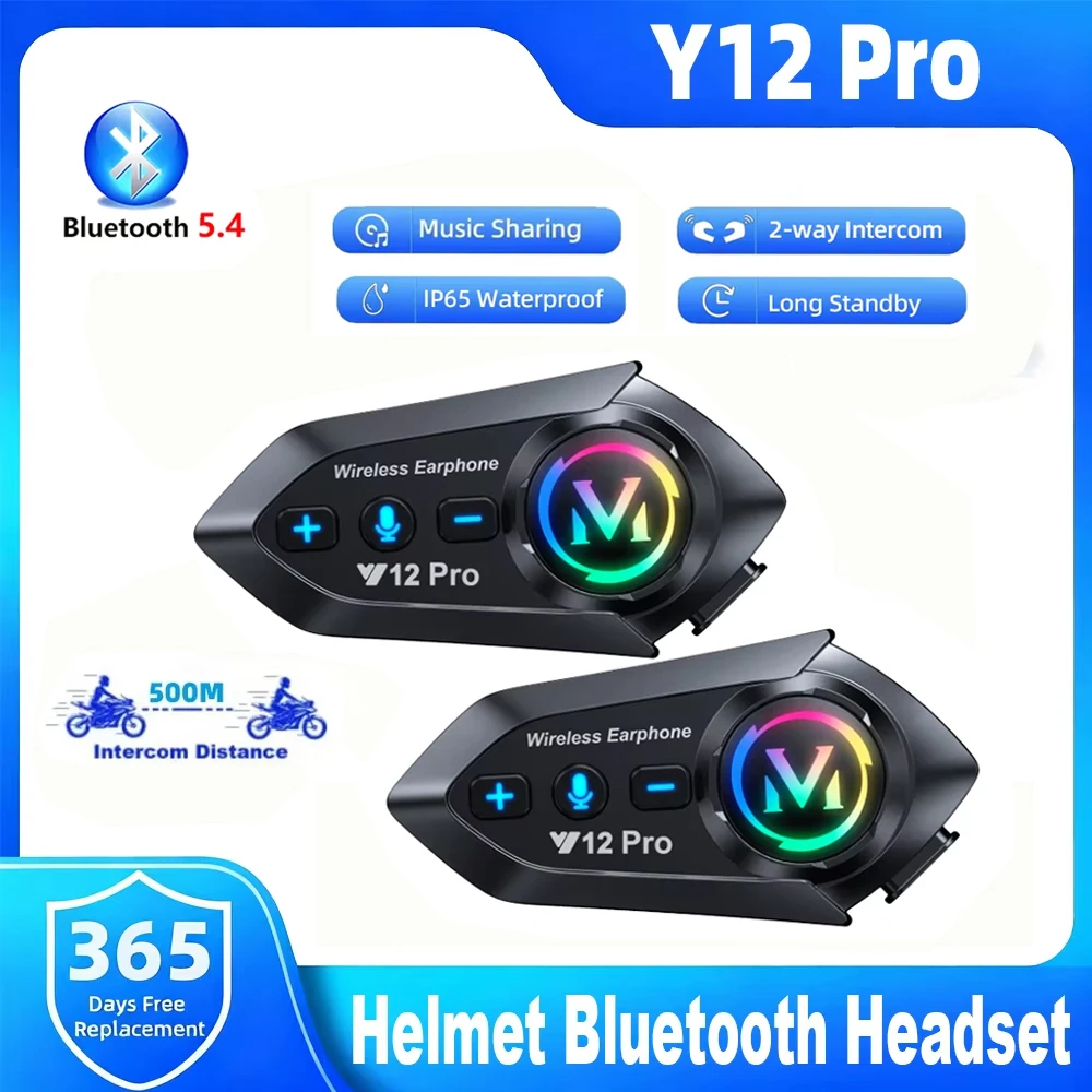 Full Face Motorcycle Helmet With Bluetooth - Y12 Pro Motorcycle Helmet Bluetooth Intercom
