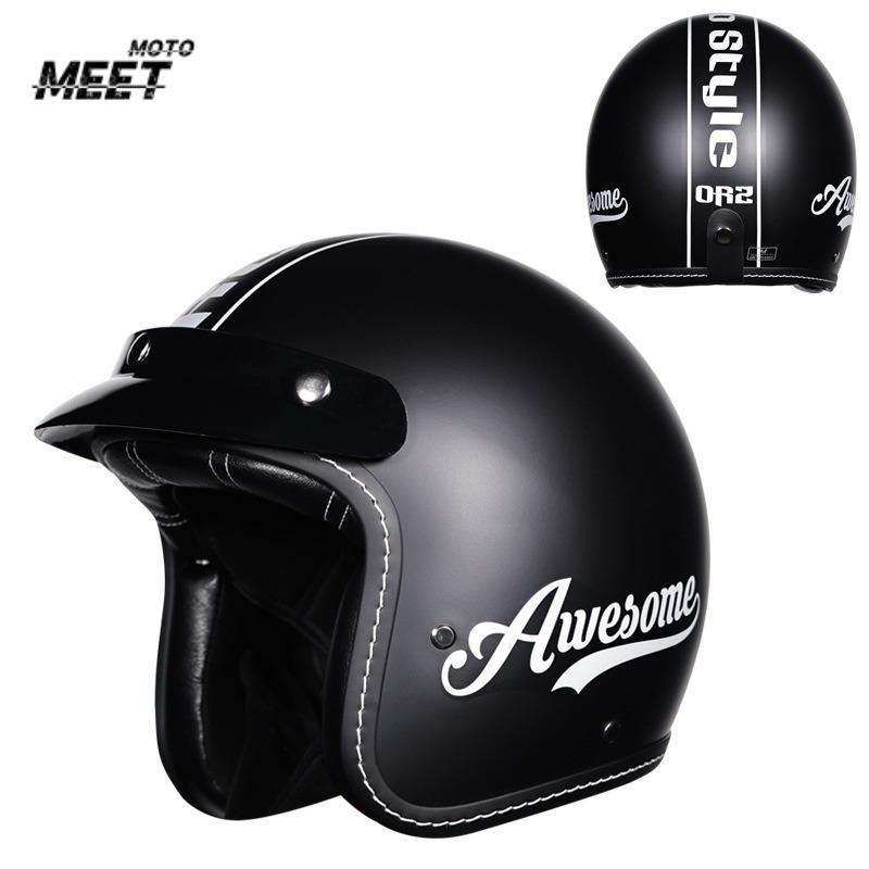 Unisex Retro 3/4 Open-Face Mot - Vintage Open Face Retro Helmet ulasan dan harga
