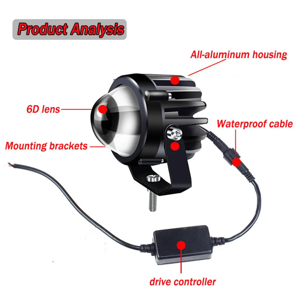 Motorcycle Projector Laser Lig - Universal Motorcycle Led Headlight Projector ulasan dan harga