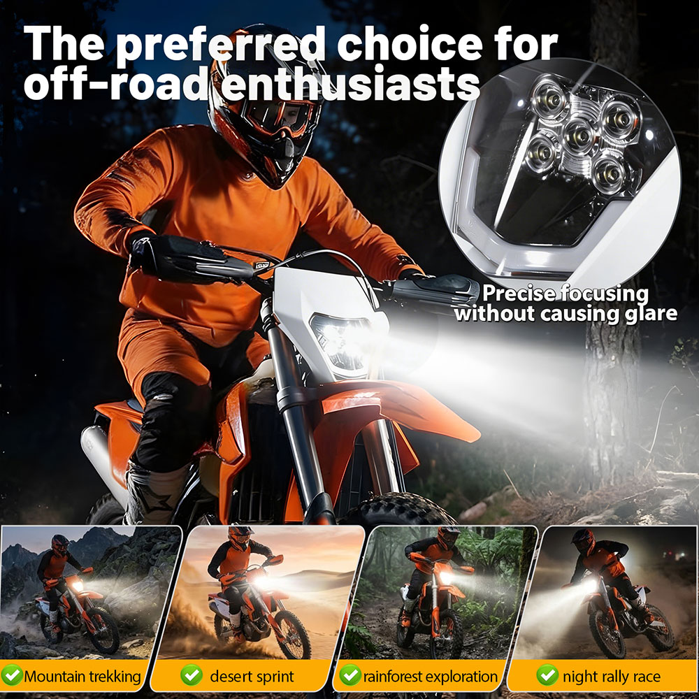 5 LED Headlight Headlamp Lamp  - Universal Motorcycle Led Headlight Projector ulasan dan harga