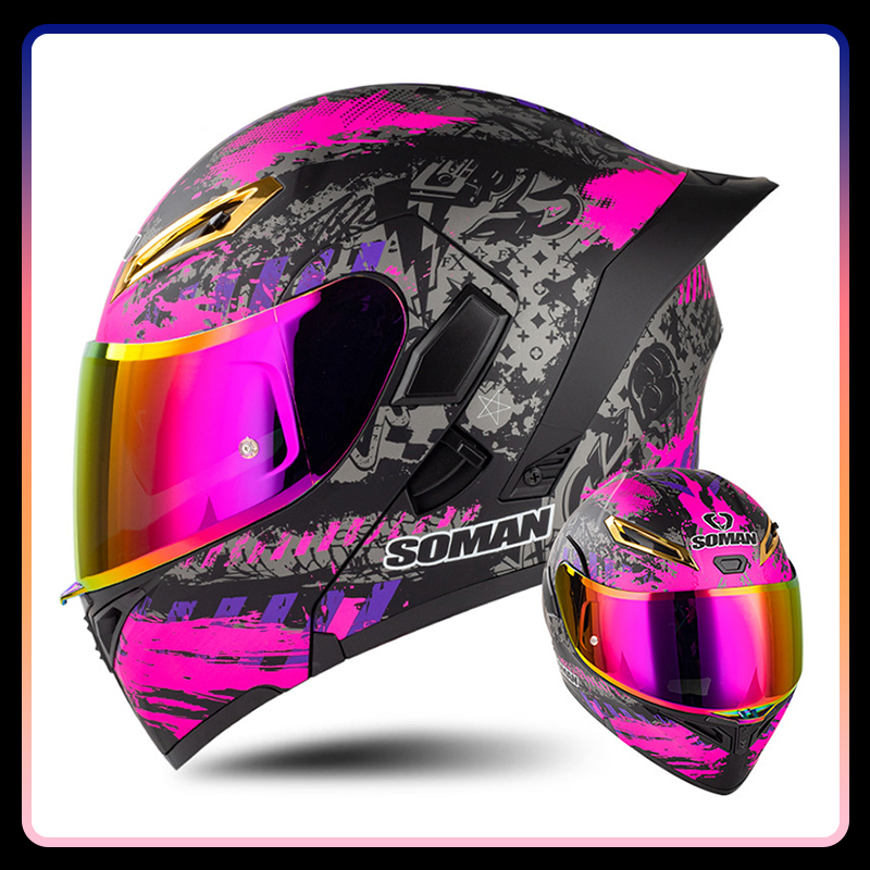 Four Seasons Universal Flip Up - Dual Visor Motorcycle Racing Helmet ulasan dan harga