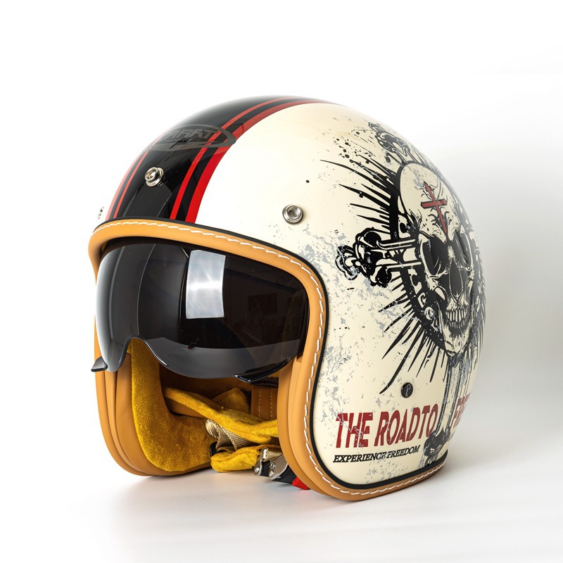 Vintage Open Face Motorcycle H - Vintage Open Face Retro Helmet ulasan dan harga