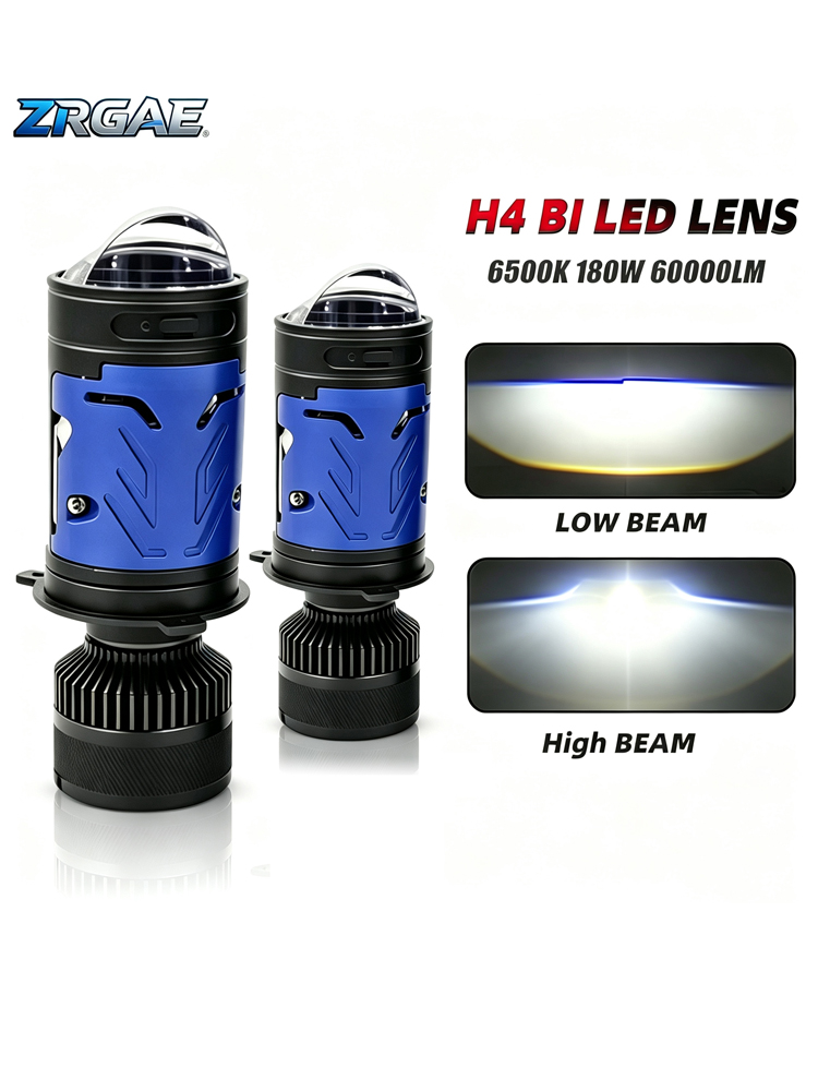 2Pcs H4 Bi Mini LED Projector  - Universal Motorcycle Led Headlight Projector ulasan dan harga