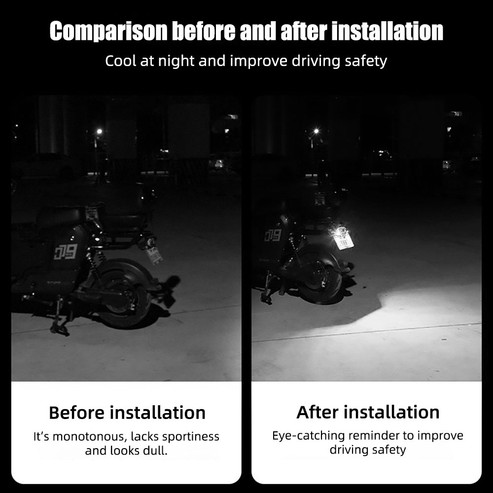 2pcs LED Devil's Eye License P - Universal Motorcycle Led Headlight Projector ulasan dan harga