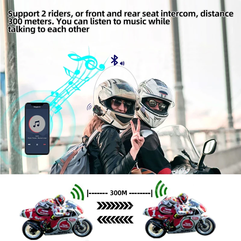Y10 2X Bluetooth Motorcycle He - Universal Motorcycle Helmet Intercom Headset ulasan dan harga