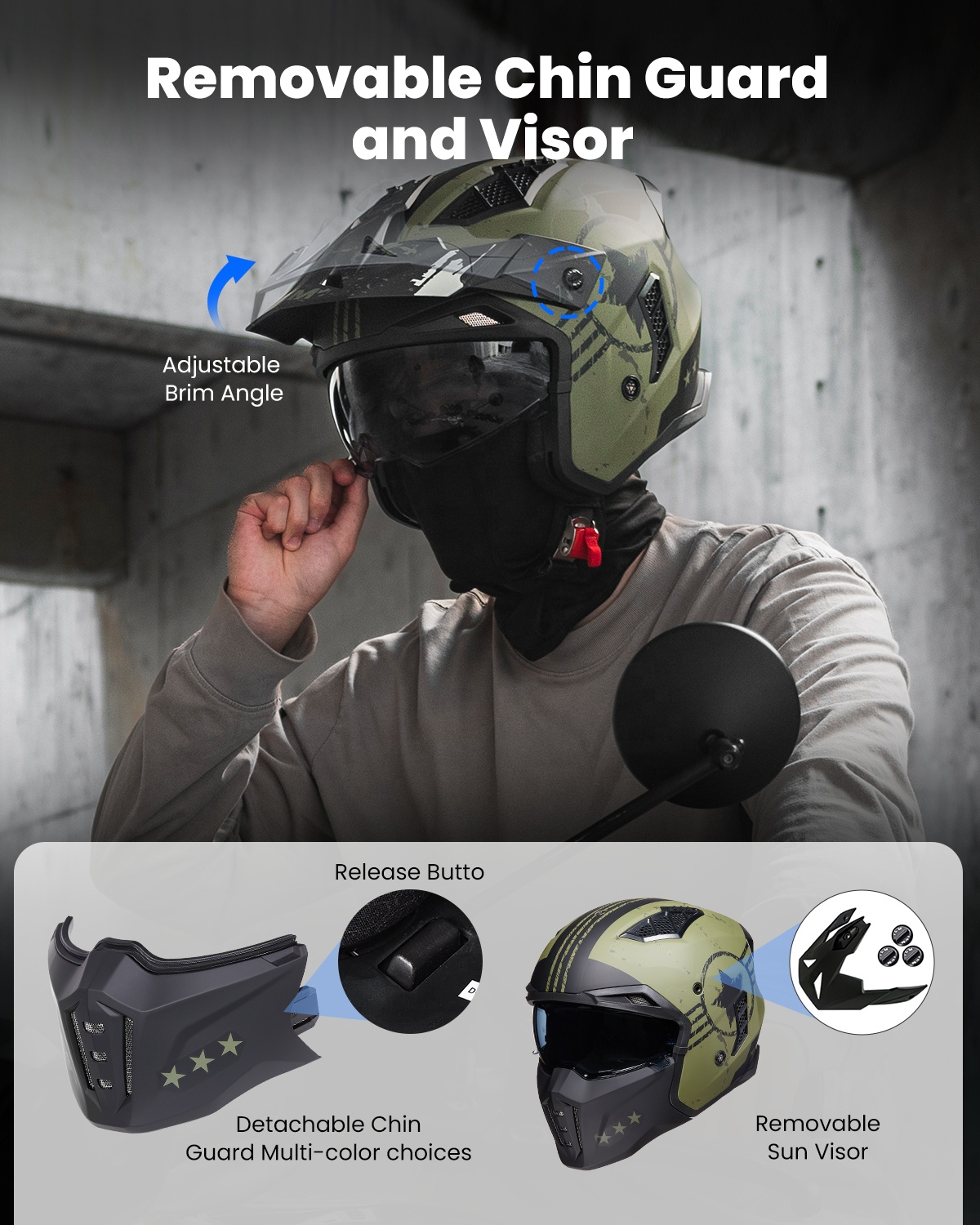 Open Face Motorcycle 3/4 Half  - Vintage Open Face Retro Helmet ulasan dan harga
