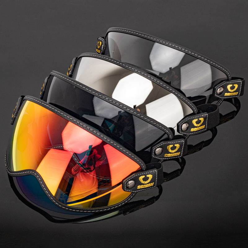SOMAN Vintage Motorcycle Goggl - Vintage Open Face Retro Helmet ulasan dan harga