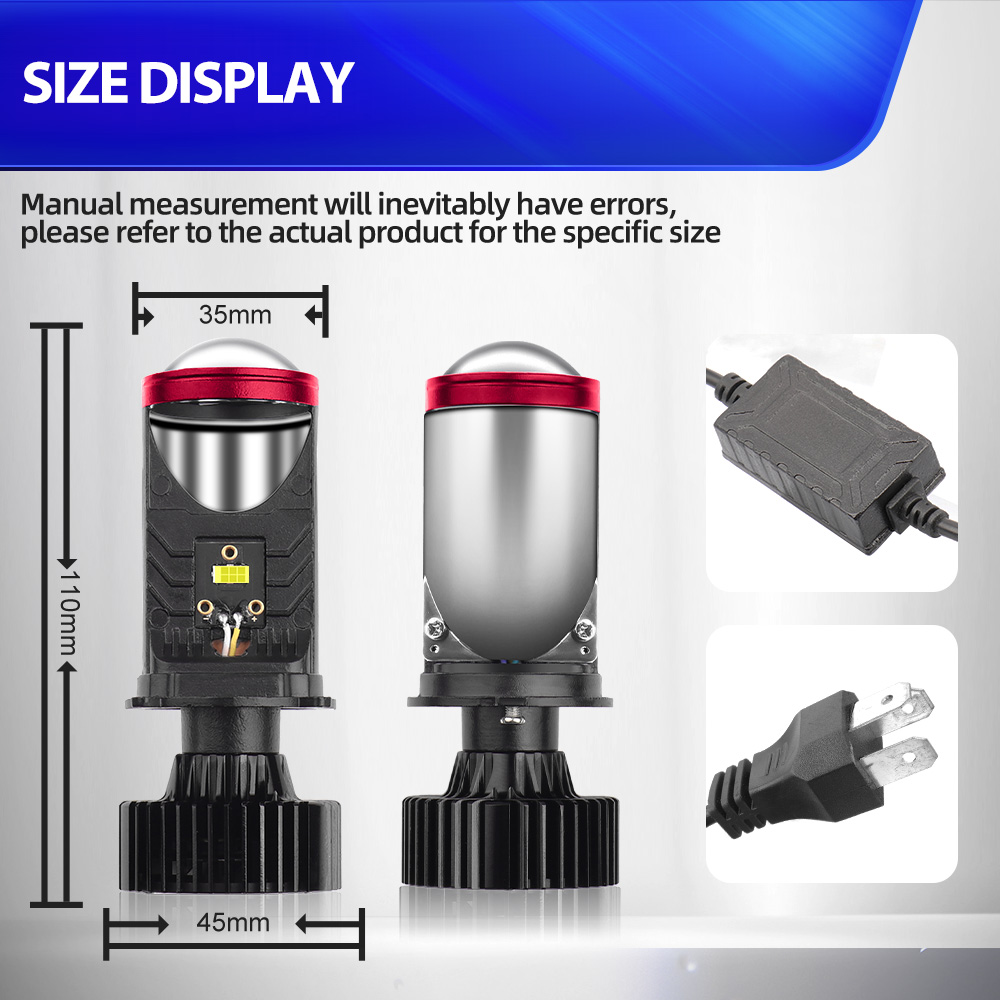 H4 LED Projector Lens Headligh - Universal Motorcycle Led Headlight Projector ulasan dan harga