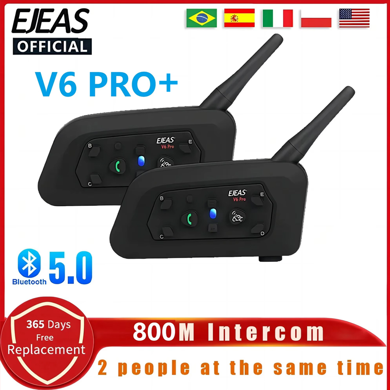 EJEAS V6 PRO+ Motorcycle Helme - Universal Motorcycle Helmet Intercom Headset ulasan dan harga
