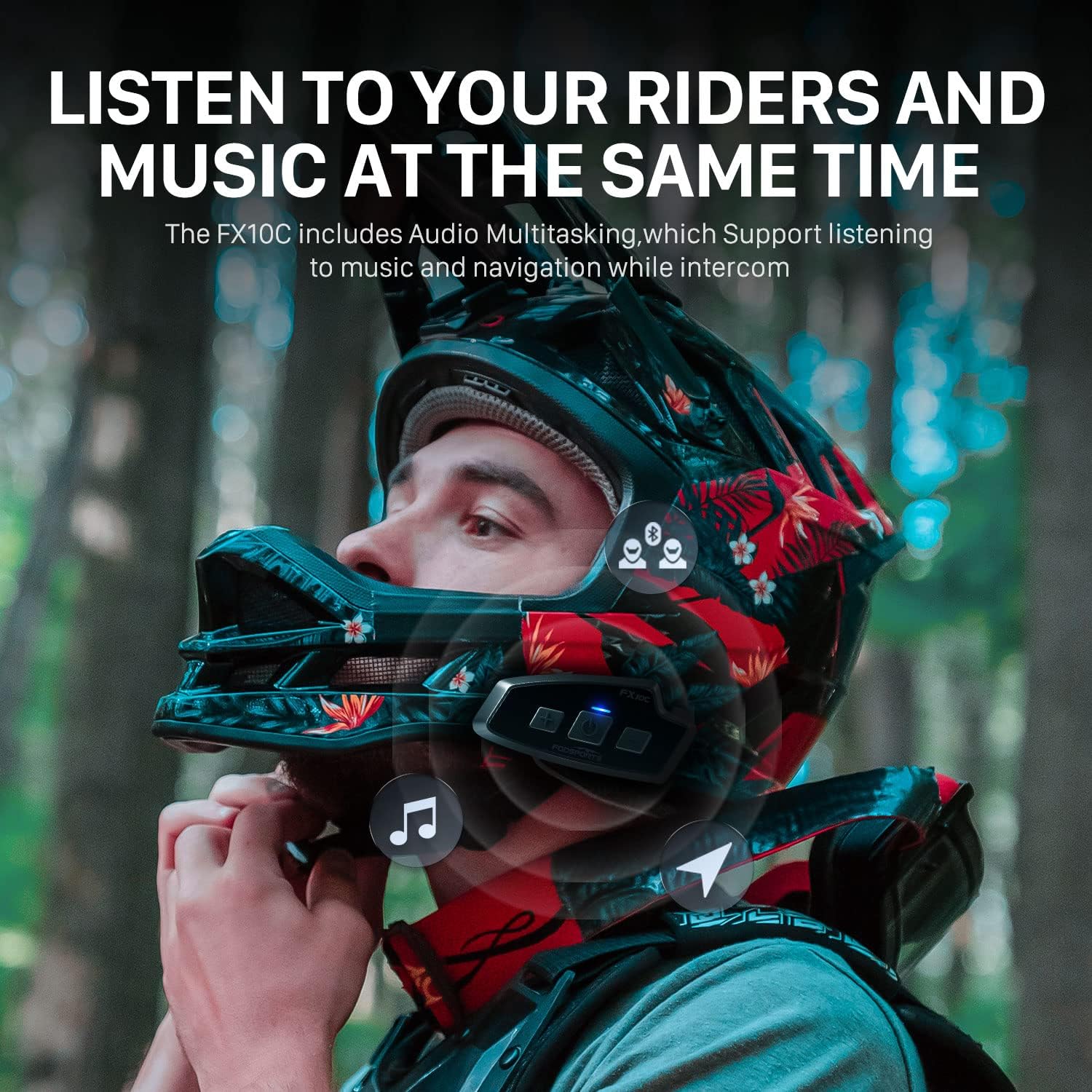 Fodsports FX 10C Motorcycle Me - Full Face Motorcycle Helmet With Bluetooth ulasan dan harga