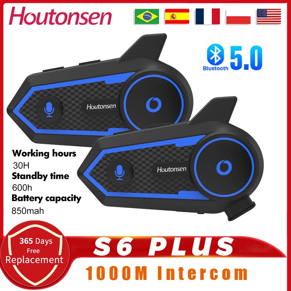 Houtonsen S6 PLUS Motorcycle H - Universal Motorcycle Helmet Intercom Headset ulasan dan harga
