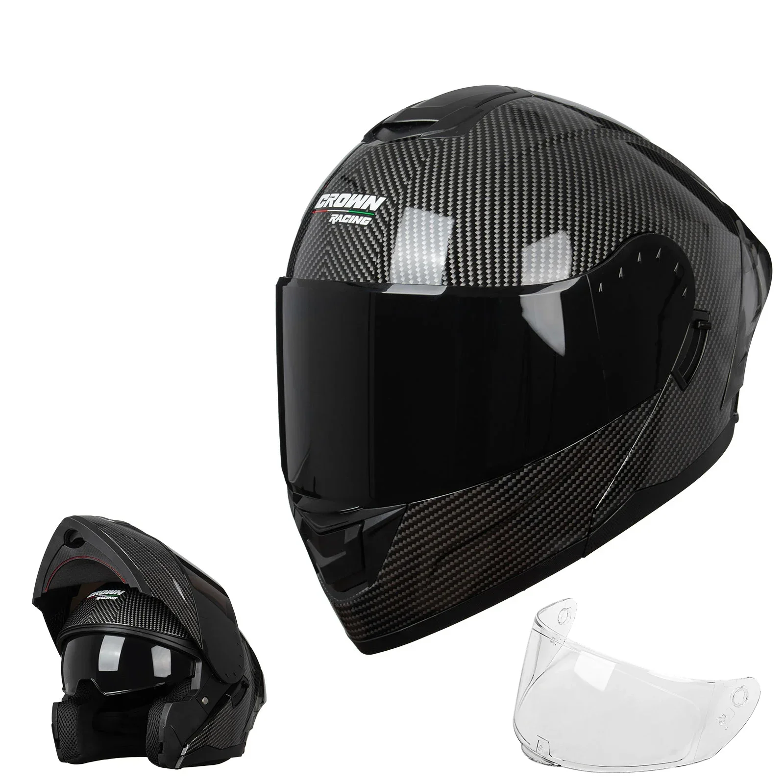 Crown Racing FL900 Modular Mot - Dual Visor Motorcycle Racing Helmet ulasan dan harga