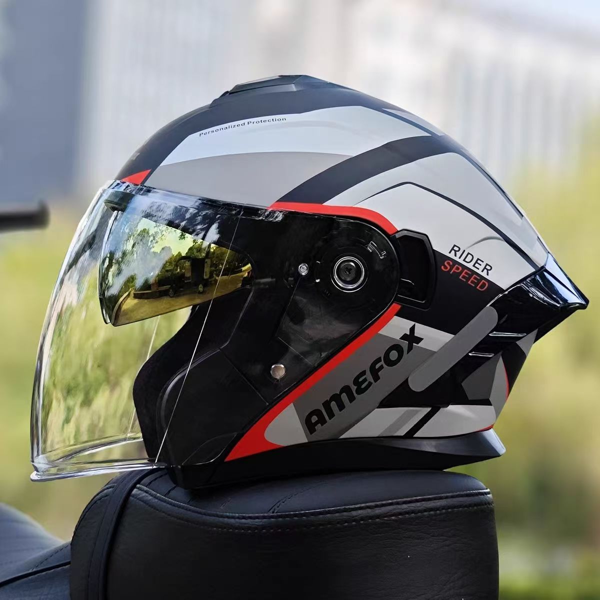 Double Visor Open Face Helmet  - Motorcycle Helmet Inner Sun Visor Lens ulasan dan harga